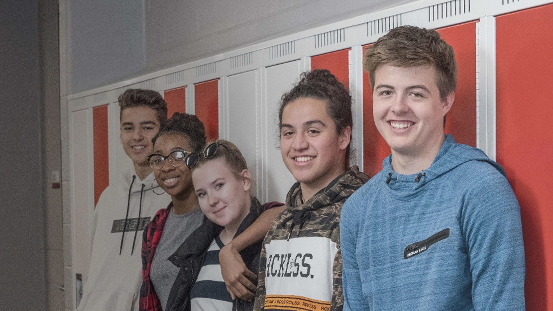 Students learning in a classroom